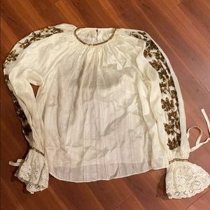 Ulla Johnson blouse with lace and sequin detail